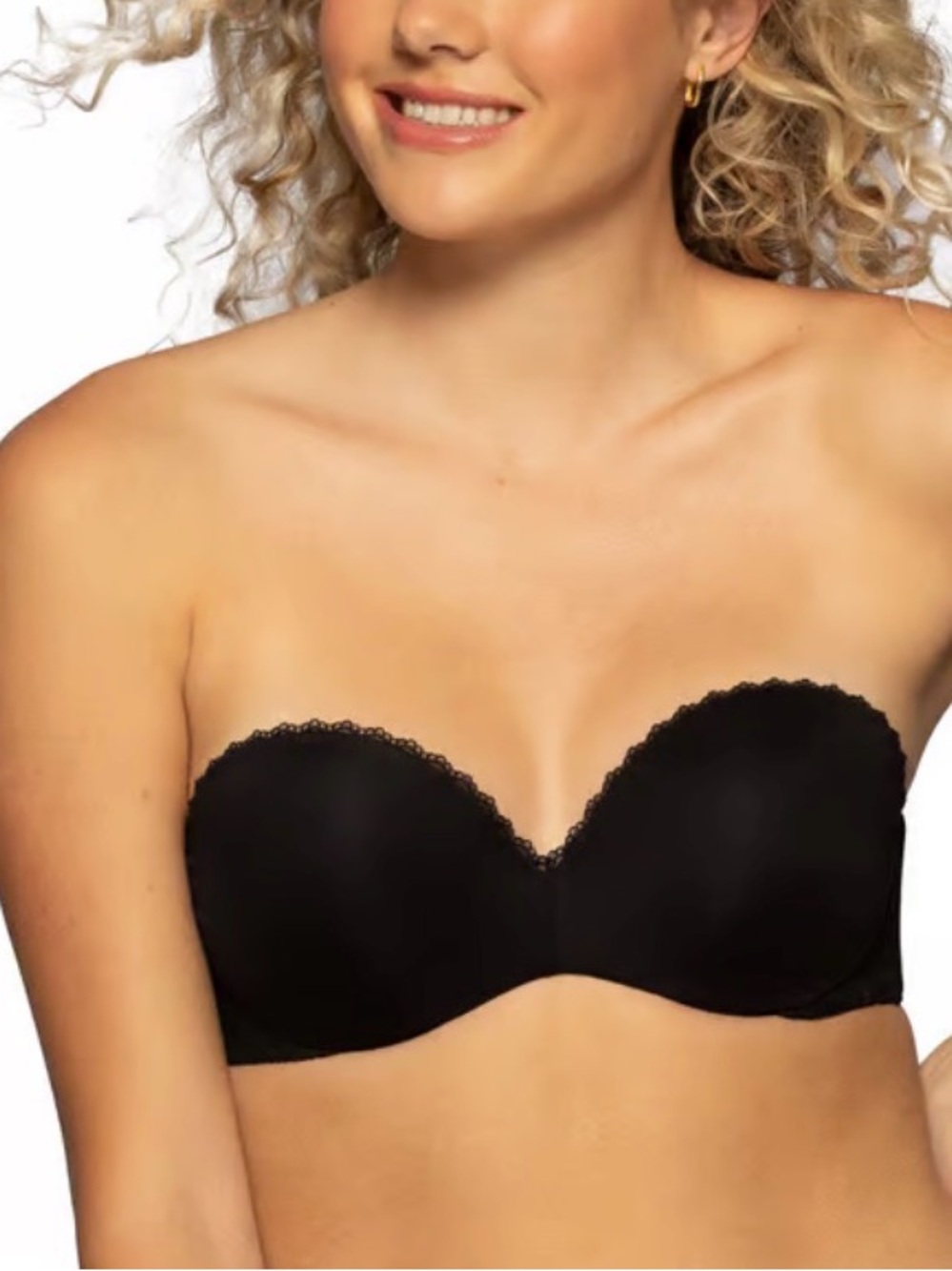 Vanity Fair LOF Strapless Bra Clear Straps Black 2111121 Size 38D